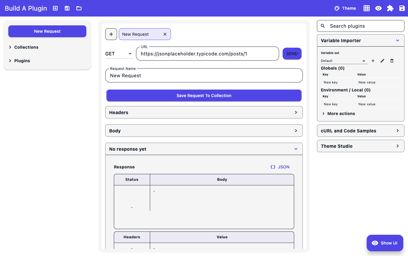 BuildAPlugin REST client in its default light theme
